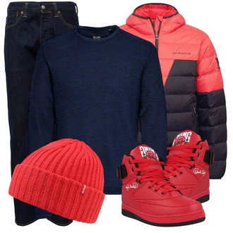 Outfit mit Schwarz Winterjacke Jack Wolfskin "Alltagsoutfit"