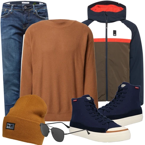 Weiß Sonnenbrille HAWKERS kombinieren mit Schwarz/Rot Sommerjacke Alife and Kickin