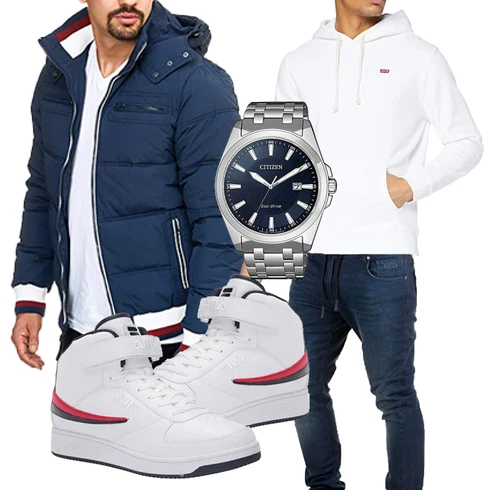 Winter Parka/Regenjacke Indicode kombinieren mit Hoodie