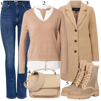 outfit mit Bež Škorenj Guess "1"