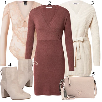 Outfity pro práci Plnější Postavou s Oranžová/Hnědá/Béžová/Khaki/Bílá/Krémová Pletenina veľkej veľkosti About You "Elegantní vzhled"