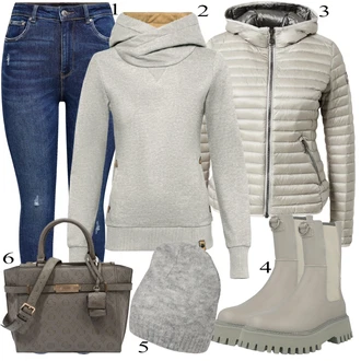 Outfit s Šedá Letní Bund Colmar "Ulice Styl Outfit"
