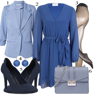 outfit mit Modra Obleka Sisters Point "1"