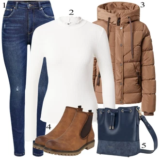 outfit mit Rjava Škorenj Tom Tailor "1"