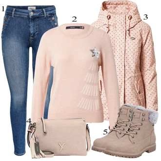 outfit mit Roza/Bež/Modra Pletenina VERO MODA "1"