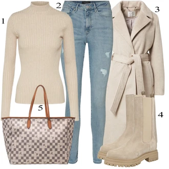 Outfit sa Siva Torba Za Preko Ramena JOOP! "Zimski outfit za slobodno vrijeme"