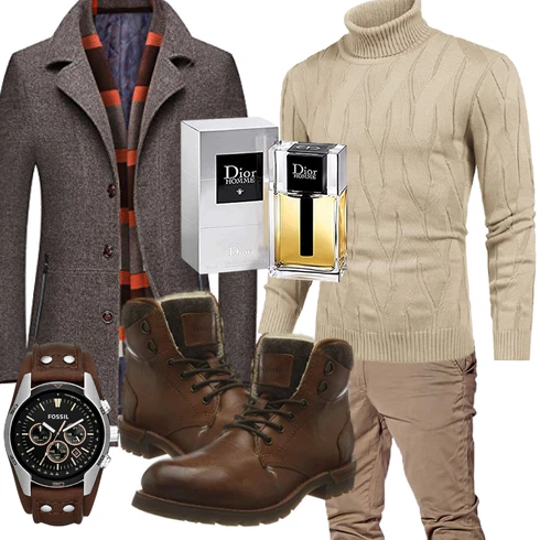 Beige Jacke Winter Parka COOFANDY kombinieren