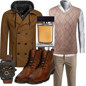 Outfit mit Pullunder COOFANDY "Business Outfit"