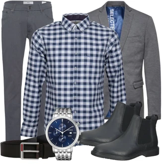 Outfit mit Grau Anzug Selected "Business Outfit"