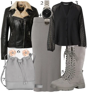Outfit sa Siva Čizmica Tamaris "Outfit za sastanke"