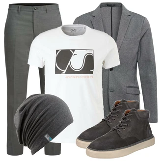 Outfit mit Grau Anzug Lindbergh "Cooles Herbst Outfit"