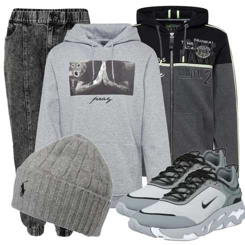 Grau Schuh Sneaker Nike Sportswear kombinieren
