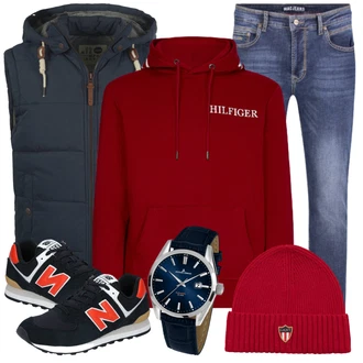 Outfit mit Schwarz Sneaker/Leder Sneaker New Balance "Cooles Outfit"