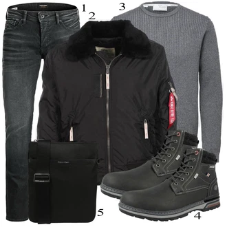outfit mit Črna Zimska Jakna Alpha Industries "Priložnostna oblačila"