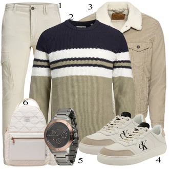 outfit mit Bež Denim Jakna "Vsakdanja oblačila"