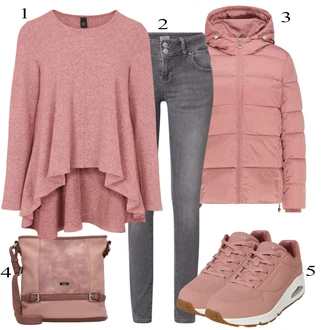 Outfity na zimu s Béžová Pletenina veľkej veľkosti/Svetr Niki Heine "1"