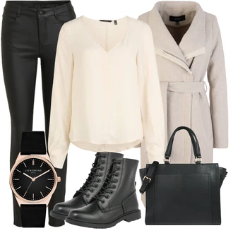 Zimske Outfiti mit Bela/Roza/Bež/Modra Bluza & Tunika Vero Moda Tall "1"