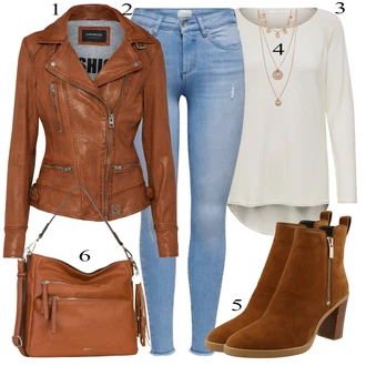 Vintage outfity Moderní s Hnědá/Růžová/Tmavě hnědá Oakwood "Ulice Styl Outfit"Look: Cool, Francouzské, Moderní, Krásný, Venkovní, Chytrý příležitostný, Univerzitní, Western