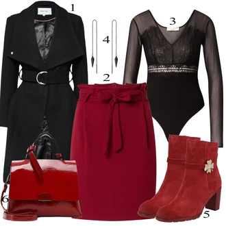 outfit mit Rdeča Škorenj MARCO TOZZI "1"