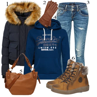 Outfit s Superdry, Modrá Superdry "Ulice Styl Outfit"