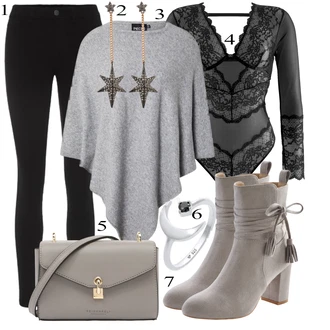Skinny Outfit s Černá Dlouhá tylová sukně/Dlouhý Zimní Kabát/Dlouhé Šaty/Zvonové Džíny Pieces "Extra hezké outfity"