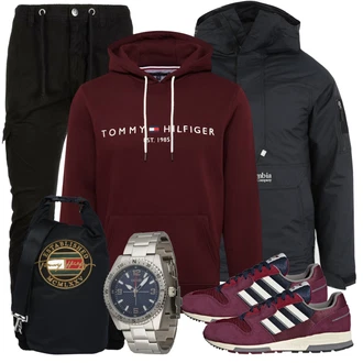 Outfit mit Schwarz Sportjacke Columbia "Freizeit"