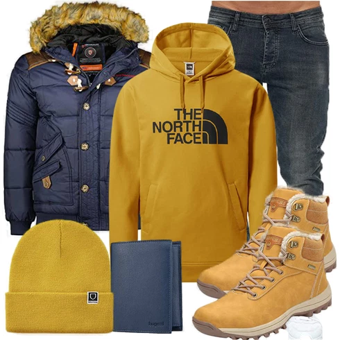 Gelb/Braun Jacke Winter Parka Mishansha kombinieren