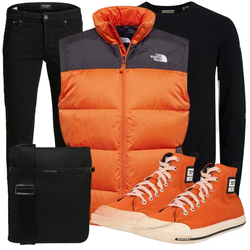 Orange Schuh Sneaker Diesel kombinieren