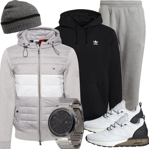 Schwarz Große Größe Sweatmode Adidas Originals kombinieren