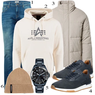 outfit mit Bela/Roza/Bež/Modra Pletenina Alpha Industries "Vsakdanja oblačila"
