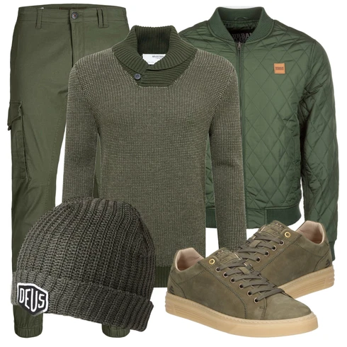 Schwarz/Grau Sommerjacke Urban Classics kombinieren mit Grün Strickjacke SELECTED HOMME