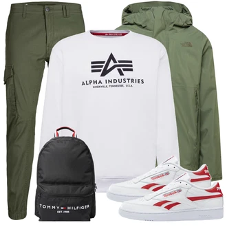 Outfit mit Weiß Sneaker/Leder Sneaker Reebok Classic "Freizeit Outfit"