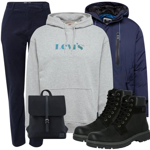 Blau Rucksack Johnny Urban kombinieren