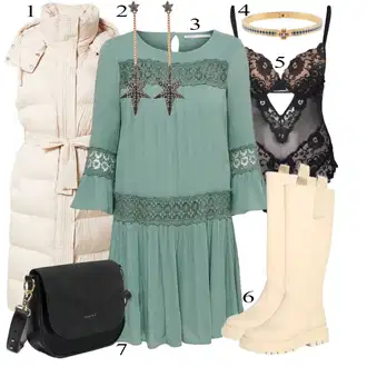 Outfit s Šedá Bižuterie AllSaints "Praktický vzhled"