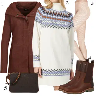 Outfit sa Pink/Bež/Plava Nekategorizirano Wolford "Trendi zimski outfit"