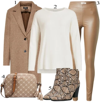 outfit mit Rjava Plašč Only "1"