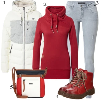 Skinny Outfit s Šedá Dlouhý Zimní Kabát/Kožená bunda/Dlouhé Kardigany/Dlouhá tylová sukně Mavi "Outfity na zimu"