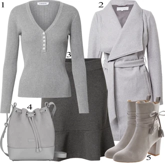 Zimske Outfiti mit Črna/Siva Krilo ESPRIT "1"