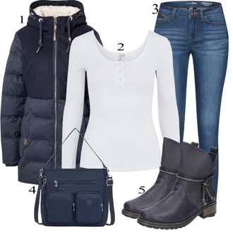 outfit mit Črna Škorenj Rieker "1"
