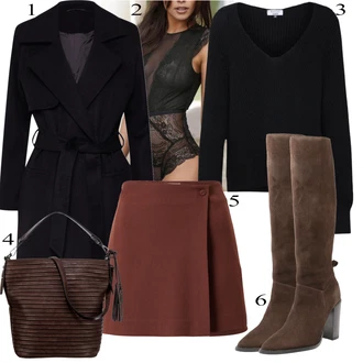 Outfit s Černá/Modrá/Fialová Krajkový Body/Tvarující tělo/Bodystockings/Síťovaný body/Krajkový set spodního prádla/Korselet/Průhledný body Lascana "Elegantní vzhled"