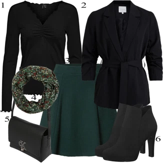 Outfit s Černá Šál S.Oliver "Elegantní vzhled"