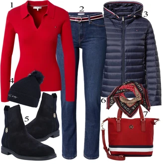 Outfit s Černá Klobouk Tommy Hilfiger "Ulice Styl Outfit"