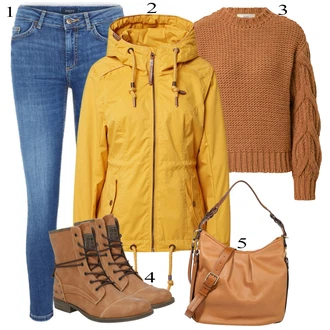 Outfit s Žlutá Nepromokavé Bund Ragwear "Ulice Styl Outfit"