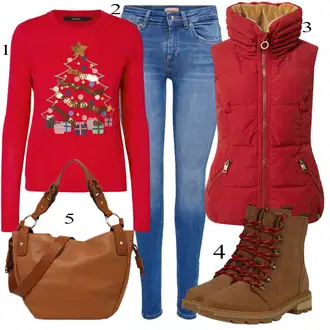 Outfity na zimu s Hnědá Taška Přes Rameno ESPRIT "Zimní look"