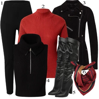 outfit mit Rdeča Šal Tommy Hilfiger "1"