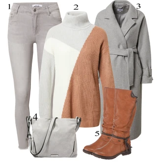 Outfit s Hnědá Kozačka Rieker "Ulice Styl Outfit"