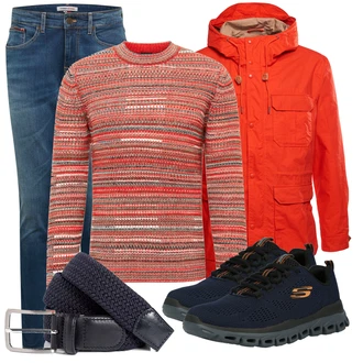 Outfit mit Rot/Grau SommerJacke Superdry "Perfekt für den Herbst"
