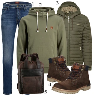 outfit mit Zelena Zimska Jakna Ragwear "Priložnostna oblačila"