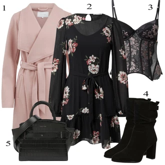 Outfity na zimu s Černá Šaty About You "Elegantní zimní outfit"