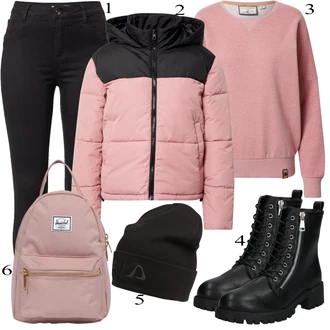 Outfit s Černá/Šedá Mokasín/Mokasín/Lodička s Přezkou/Teniska s dírkovaným vzorem/Chunky Tenisky/Barefoot bota/Tenisky s Bočním Zipem About You "Ulice Styl Outfit"